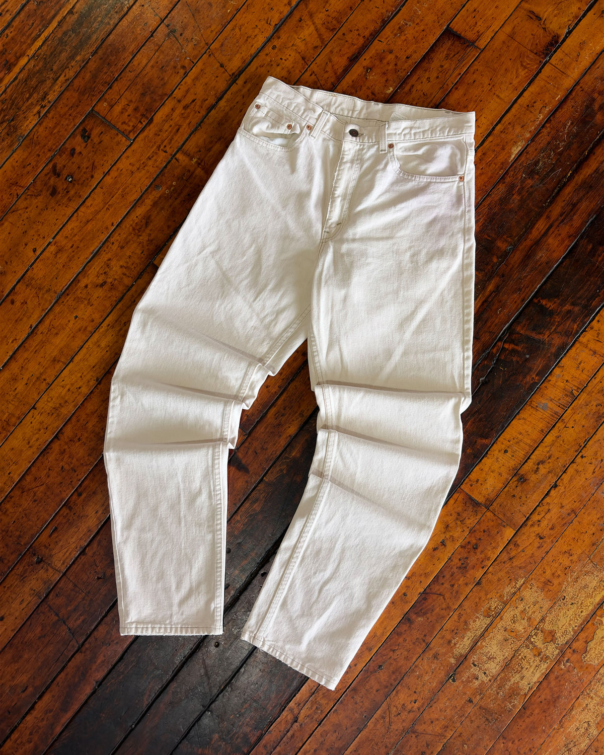 Vintage 90s Levis Red Tab 550 White Denim Pants Size 31