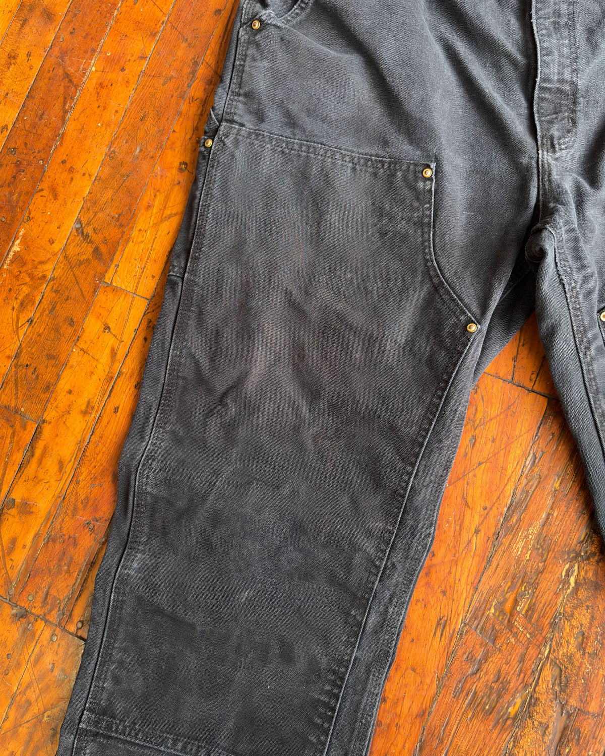 Vintage Carhartt Canvas Workwear Black Carpenter Double Knee Pants Size 39