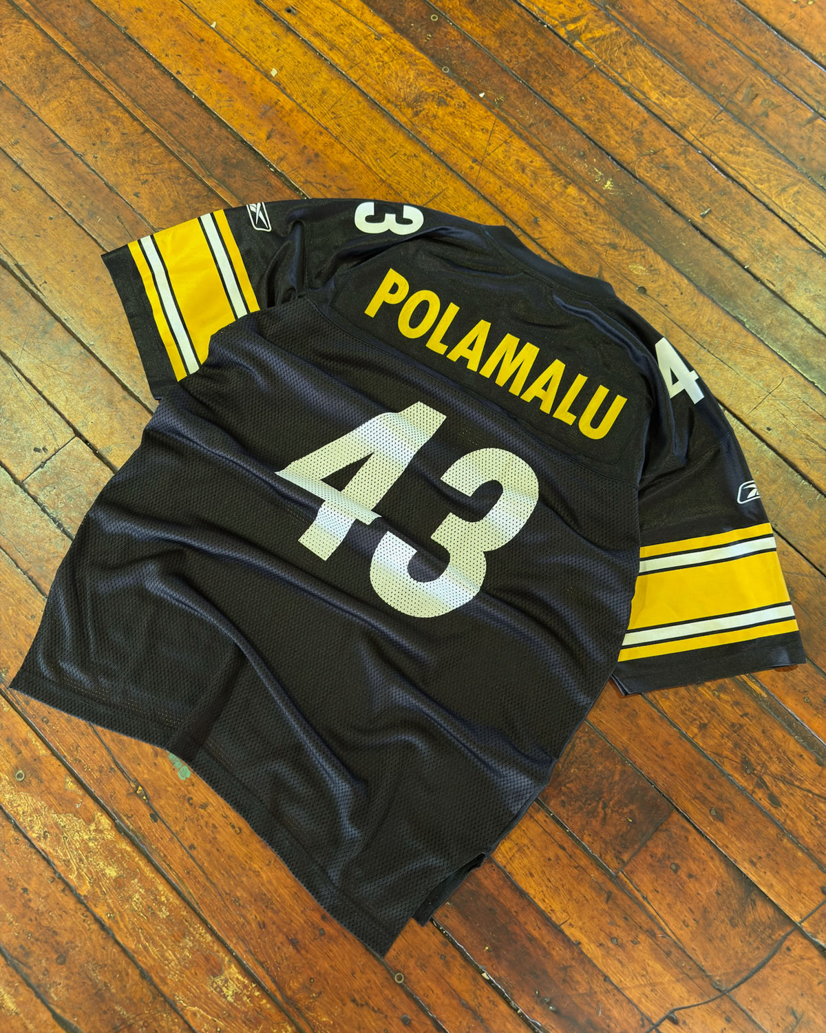 Vintage Troy Polamalu #43 Pittsburgh Steelers NFL Reebok Football Jersey Size Large