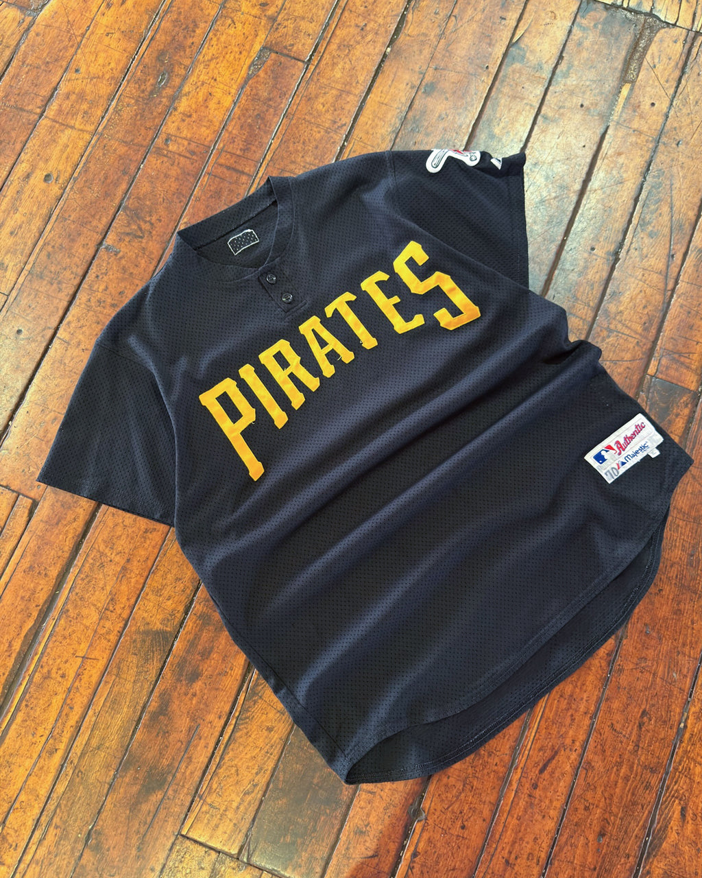 Vintage 90s Pittsburgh Pirates MLB Stitched Spellout Baseball Jersey Size XL