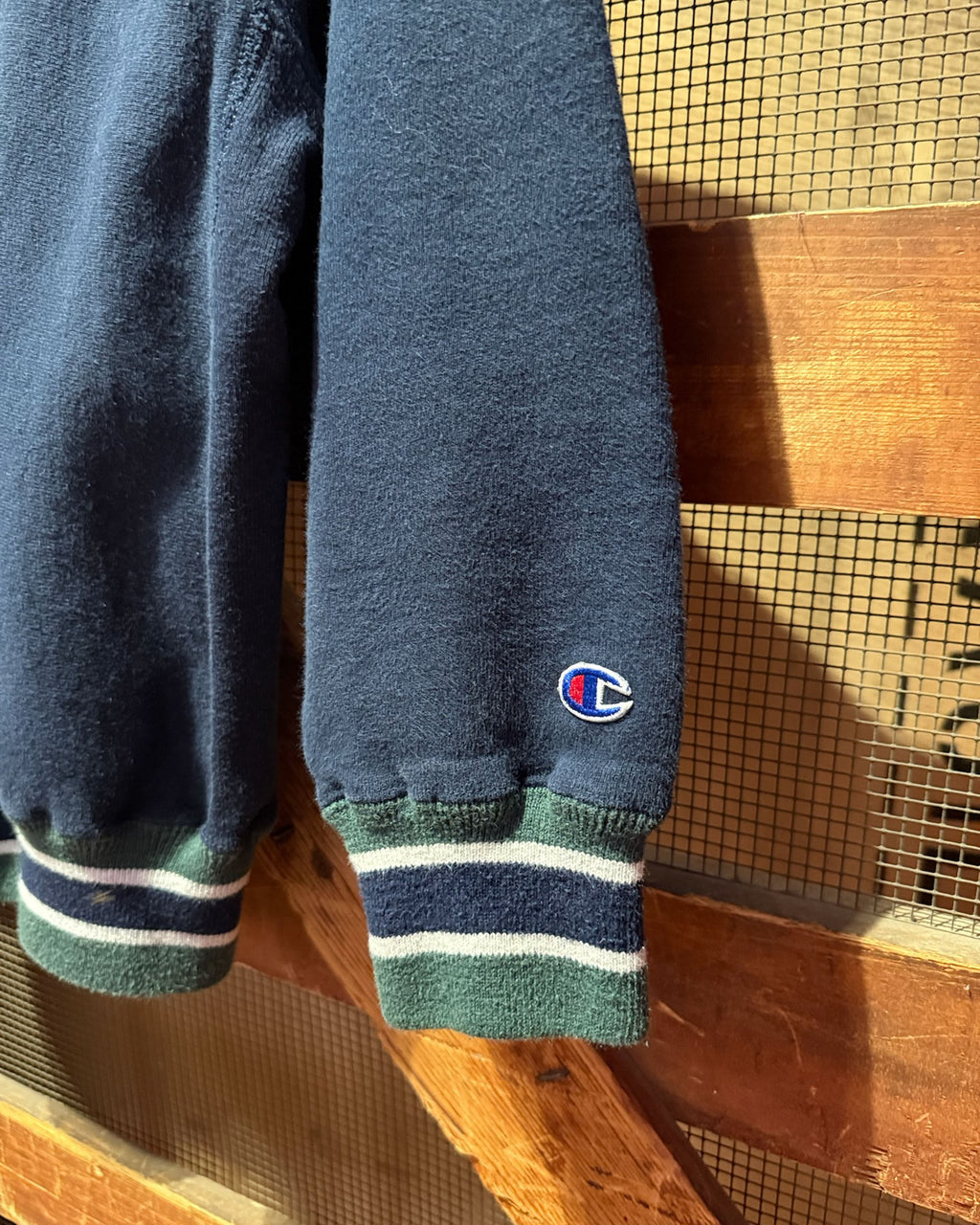 Vintage 90s Youth Champion Reverse Weave Embroidered Spellout Two Tone Sweatshirt Size Large