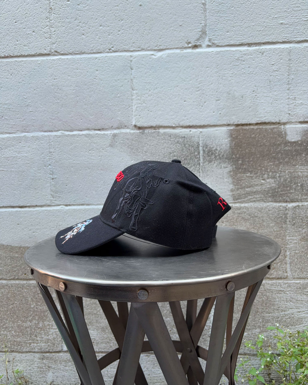 Vintage Rodeo Embroidered Spellout Graphic Strapback Hat OSFA