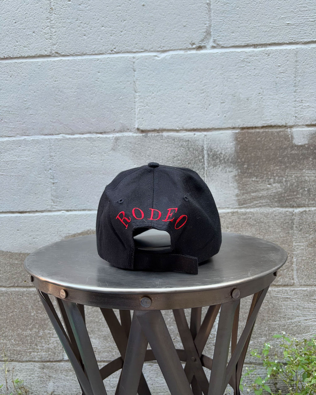 Vintage Rodeo Embroidered Spellout Graphic Strapback Hat OSFA