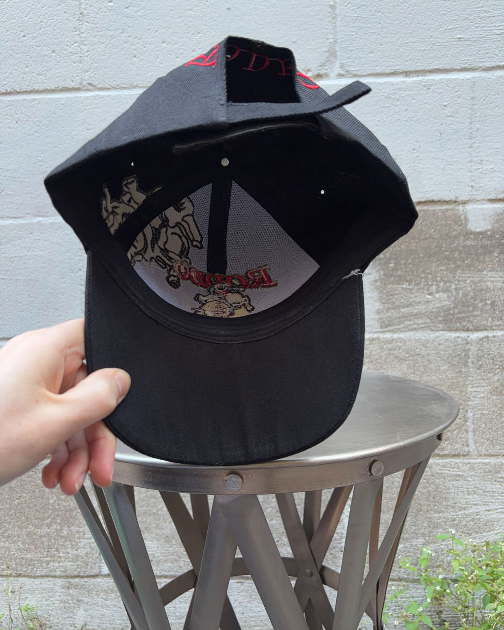 Vintage Rodeo Embroidered Spellout Graphic Strapback Hat OSFA