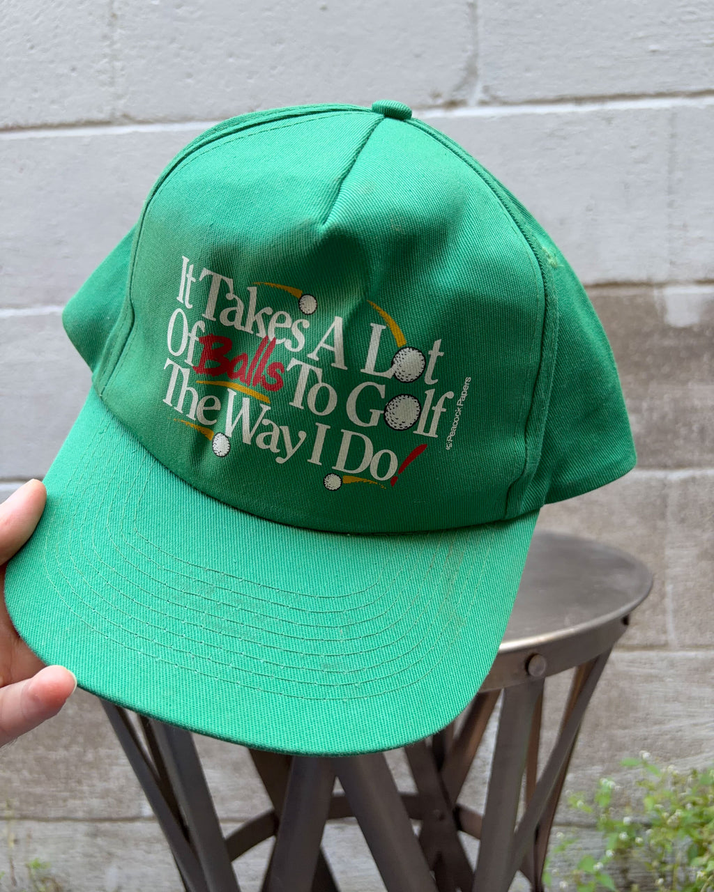 Vintage 90s Take A Lot Of Balls To Golf The Way I Do Snapback Hat OSFA