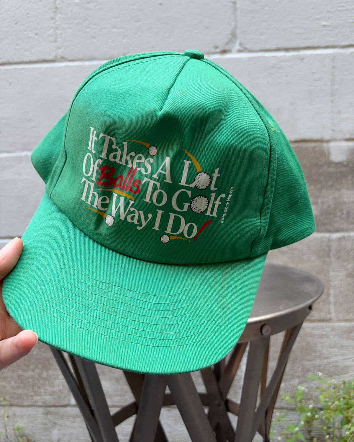 Vintage 90s Take A Lot Of Balls To Golf The Way I Do Snapback Hat OSFA
