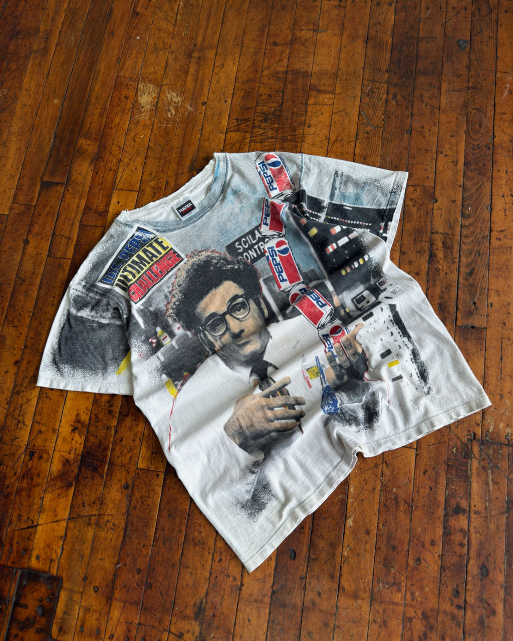 Vintage 90s Seinfeld Pepsi The Ultimate Challenge All Over Print T-Shirt Size Large