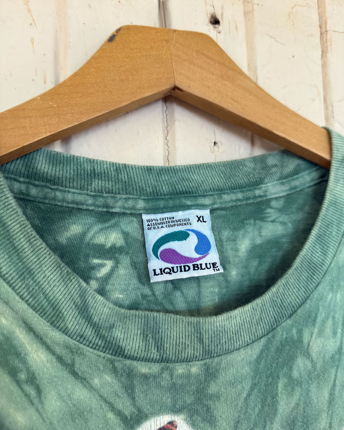 Vintage 90s Star Wars Jar Jar Episode 1 Liquid Blue Tye Dye T-shirt Size XL