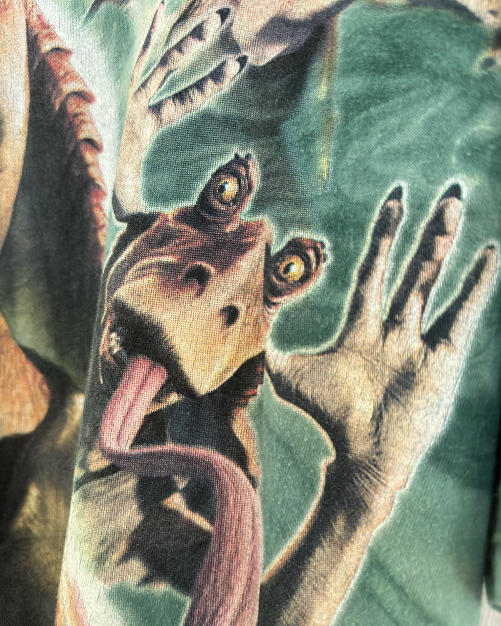 Vintage 90s Star Wars Jar Jar Episode 1 Liquid Blue Tye Dye T-shirt Size XL