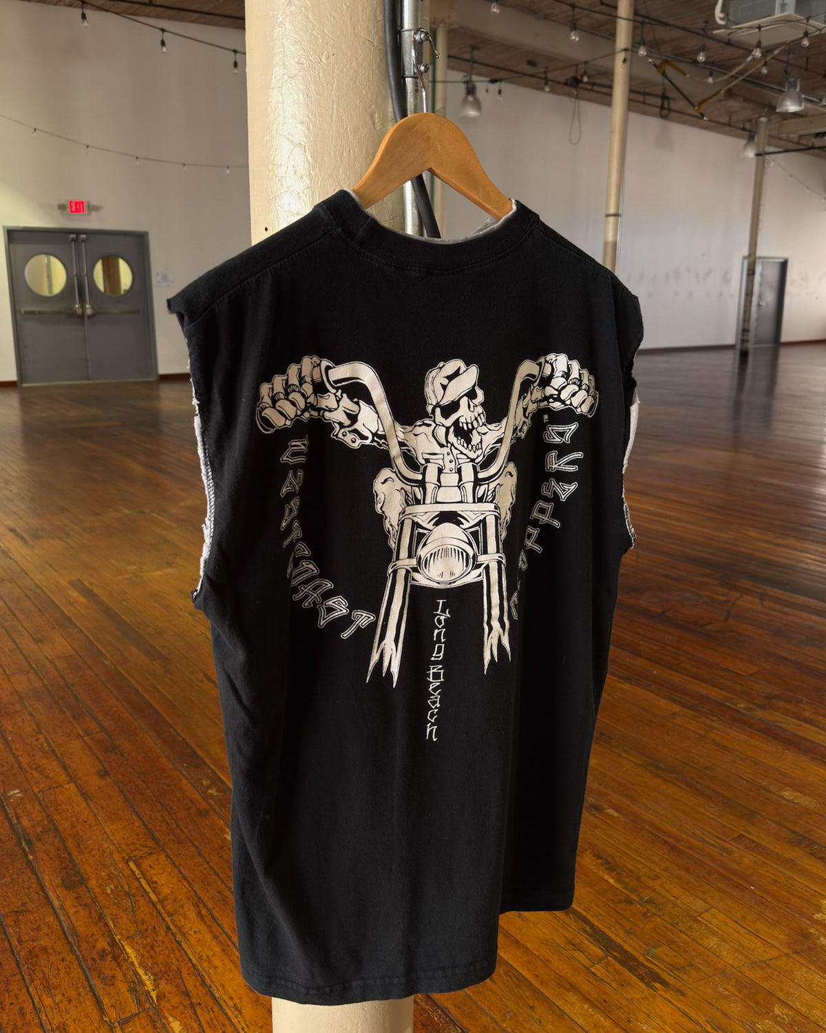 Vintage West Coast Choppers Skeleton Motorcycle Cut Sleeve T-Shirt Size Large