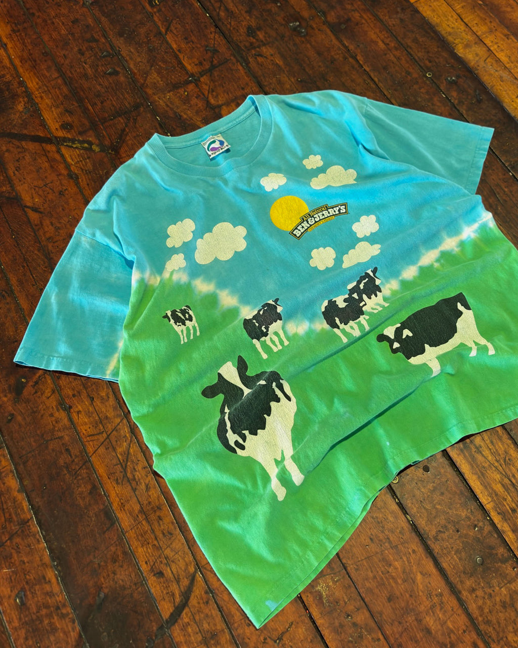 Vintage 90s Ben and Jerrys All Over Print Ice Cream T-Shirt Size XL