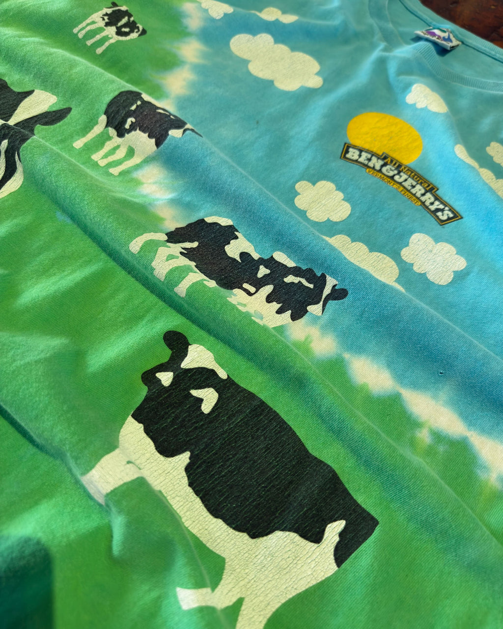 Vintage 90s Ben and Jerrys All Over Print Ice Cream T-Shirt Size XL