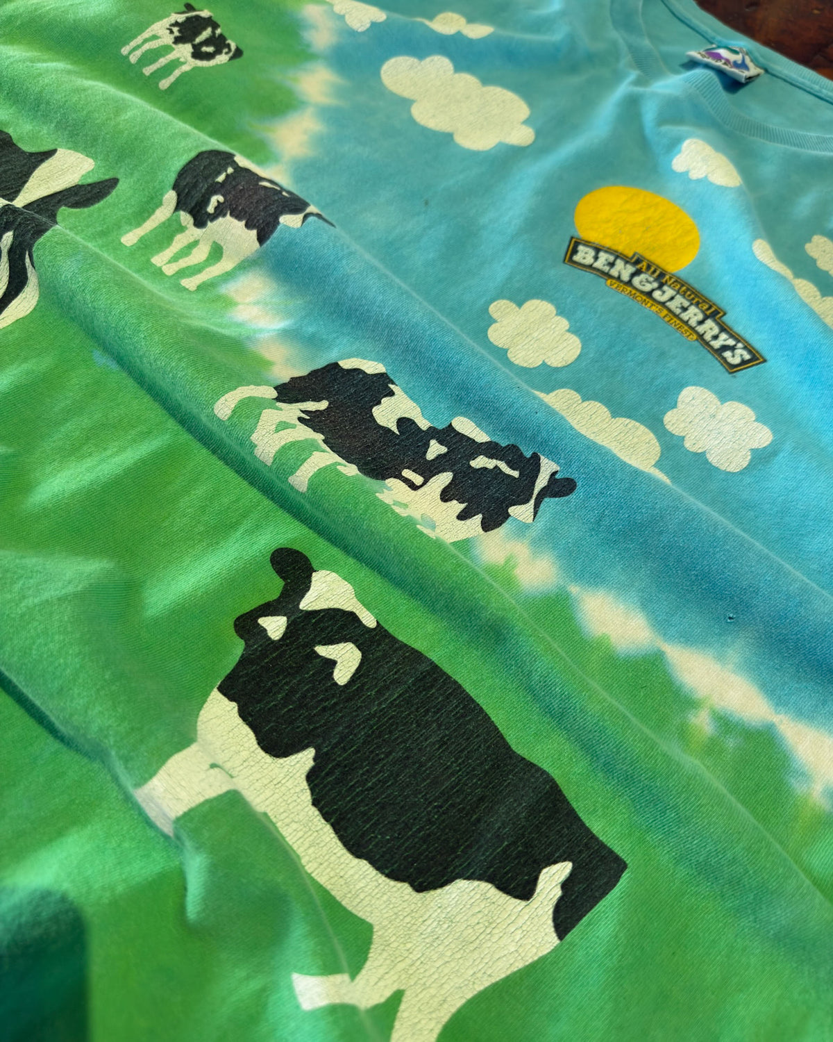 Vintage 90s Ben and Jerrys All Over Print Ice Cream T-Shirt Size XL