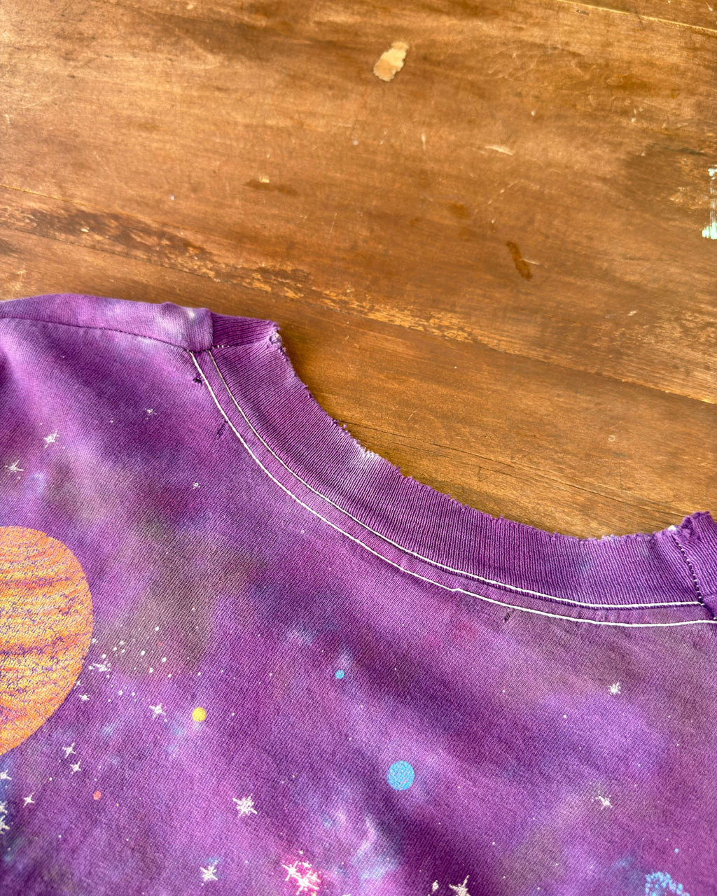 Vintage 90s Galaxy Liquid Blue All Over Print Graphic T-Shirt Size XL