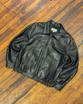 Vintage Joseph & Feiss Full Zip Leather Bomber Jacket Size XL