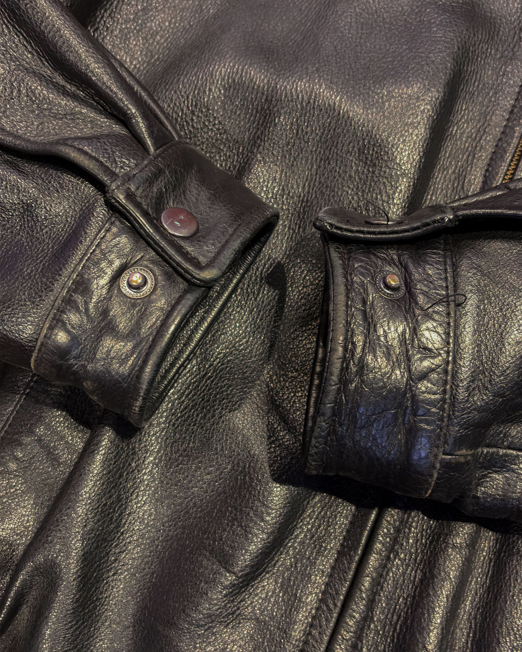 Vintage Joseph & Feiss Full Zip Leather Bomber Jacket Size XL