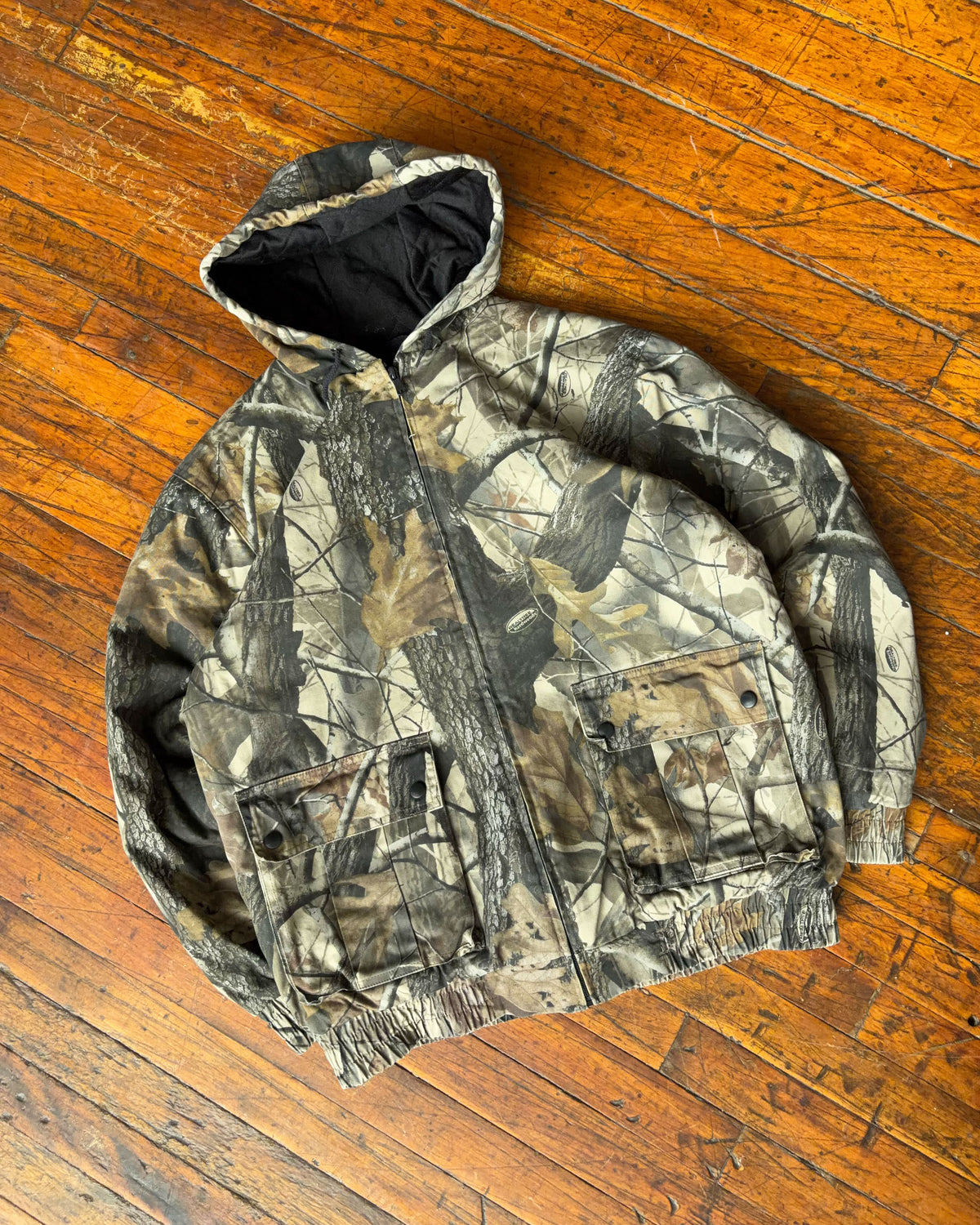 VIntage Outfitters Ridge Realtree Hardwoods Tree Camo Insulated Hunting Jacket Size Medium