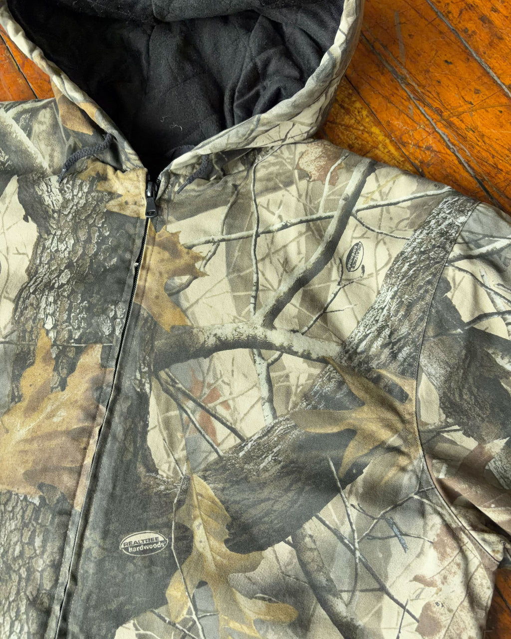 VIntage Outfitters Ridge Realtree Hardwoods Tree Camo Insulated Hunting Jacket Size Medium