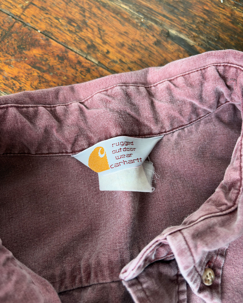 Vintage 90s Carhartt Tonal Embroidered Logo Heavyweight Workwear Button Up Size XL