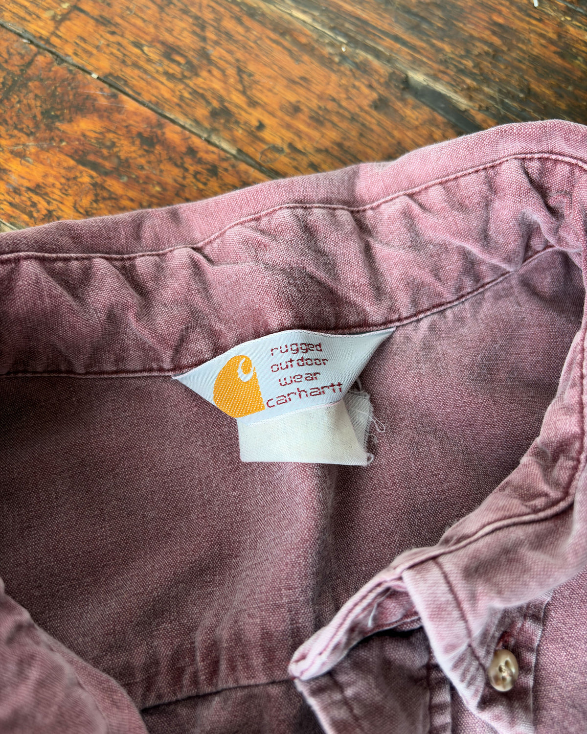Vintage 90s Carhartt Tonal Embroidered Logo Heavyweight Workwear Button Up Size XL