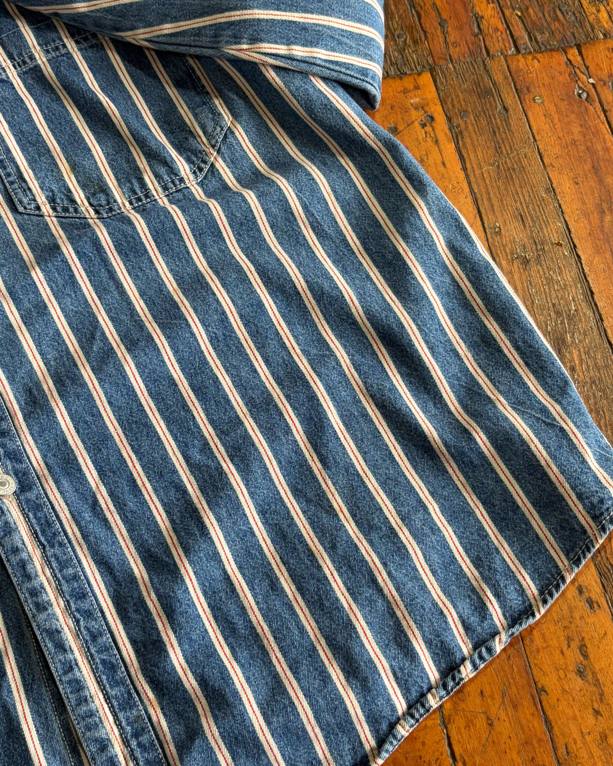 Vintage 90s Levis Red Tab Pinstriped Long Sleeve Button Up Size XL