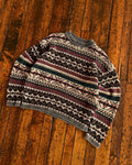 Vintage Abercrombie & Fitch Abstract Print Pullover Print Knit Sweater Size Medium