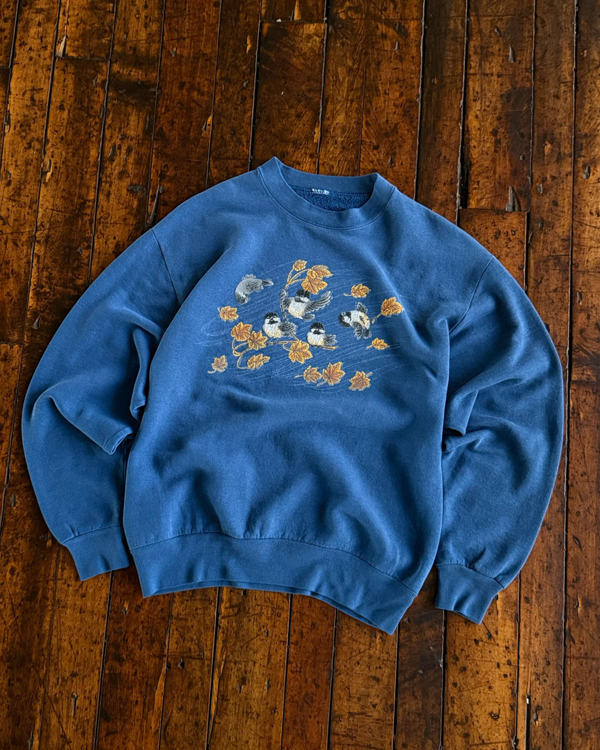 Vintage 90s Finch Nature Graphic Animal Crewneck Sweatshirt Size Small