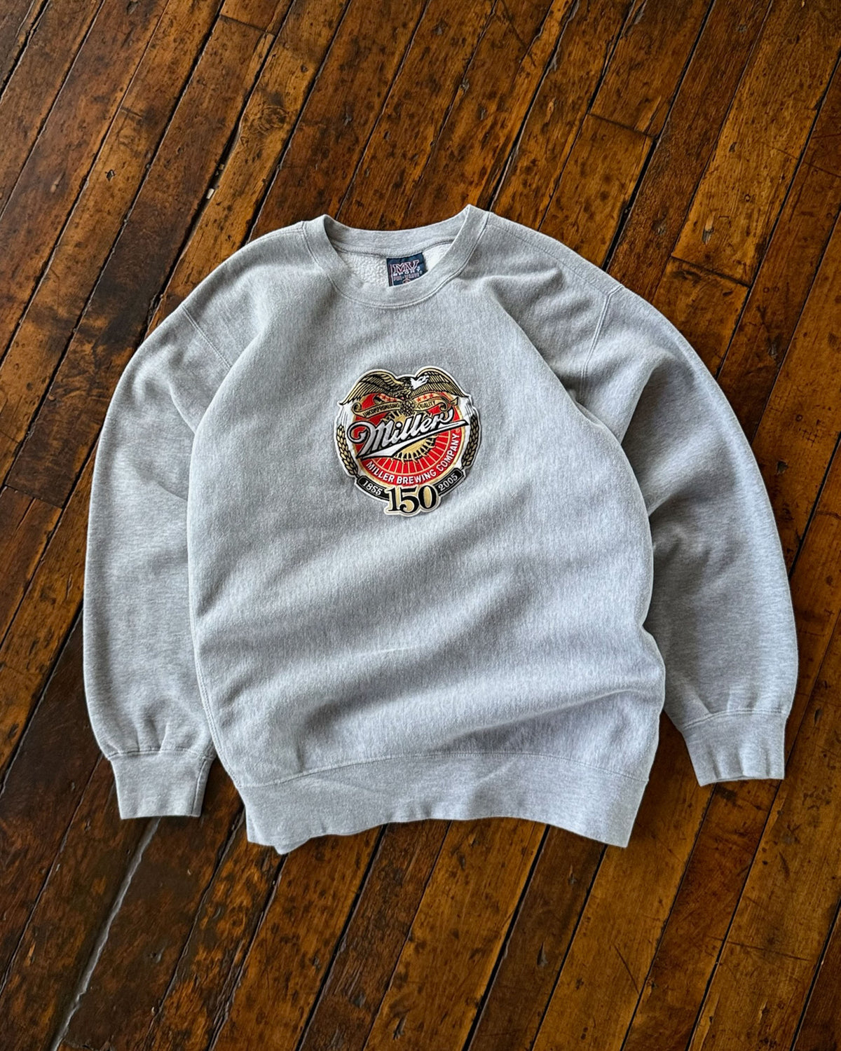 Vintage 90s Miller Genuine Draft Embroidered Patch Beer Sweatshirt Size XL