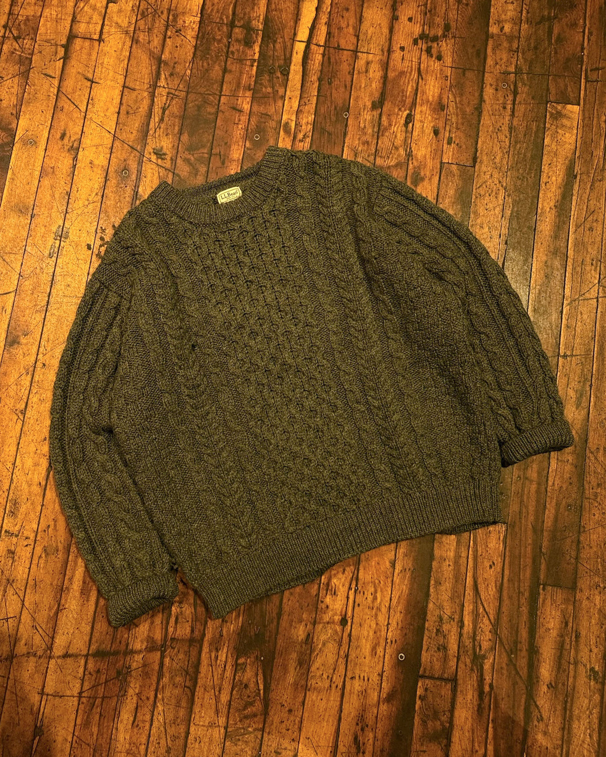 Vintage L.L. Bean Heavyweight Cable Knit Style Pullover Sweater Size XL