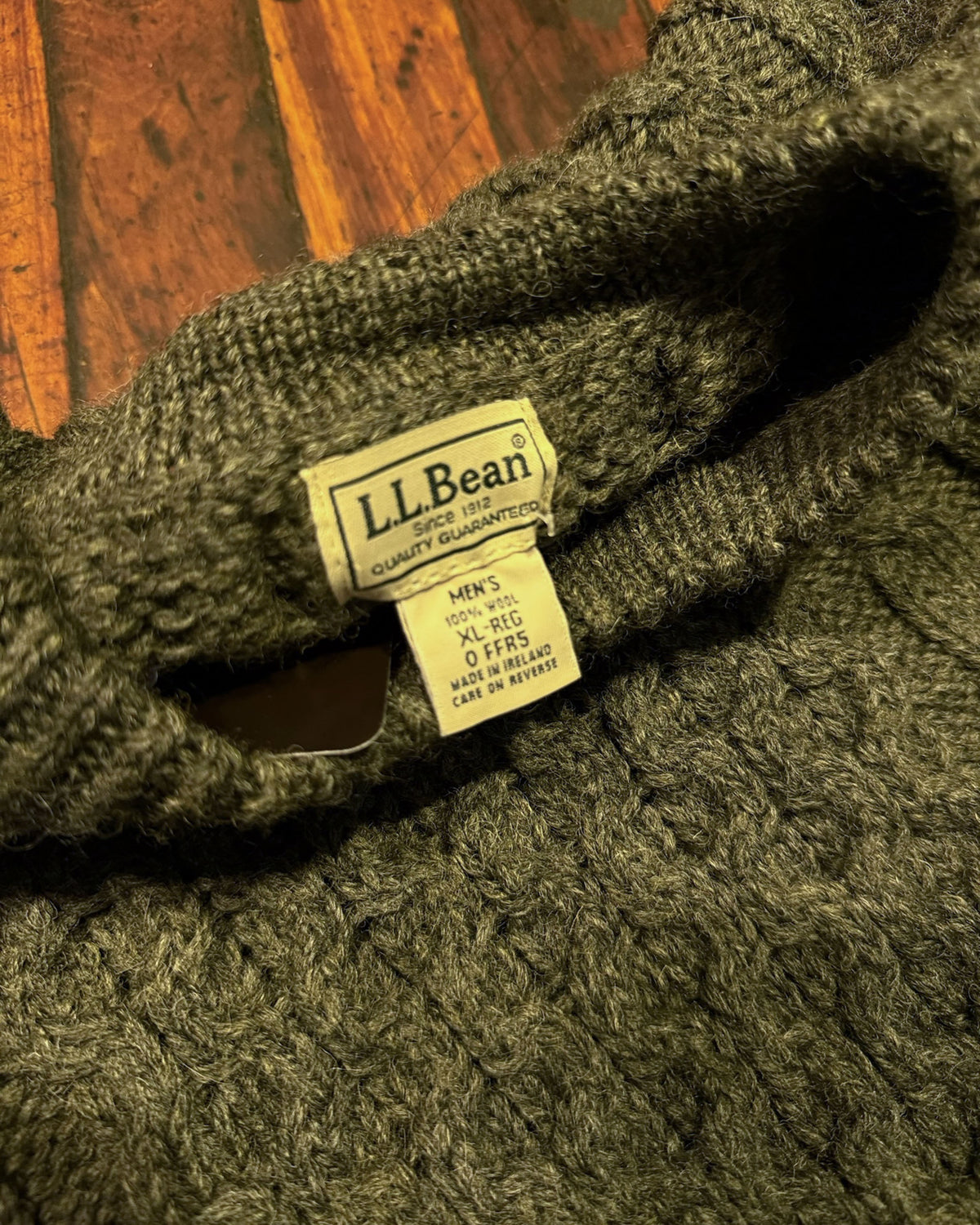 Vintage L.L. Bean Heavyweight Cable Knit Style Pullover Sweater Size XL