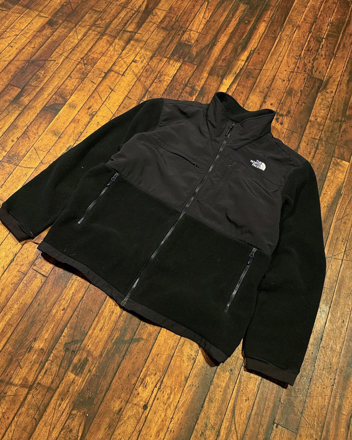 Vintage The North Face TNF Full Zip Black Denali Fleece Sweatshirt Size 2XL
