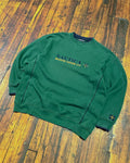 Vintage 90s Nautica Marine Jeans Earth Tone Embroidered Spellout Sweatshirt Size Medium