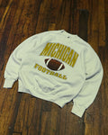 Vintage 90s Michigan Wolverines Football NCAA Collegiate Graphic Sweatshirt Size Large