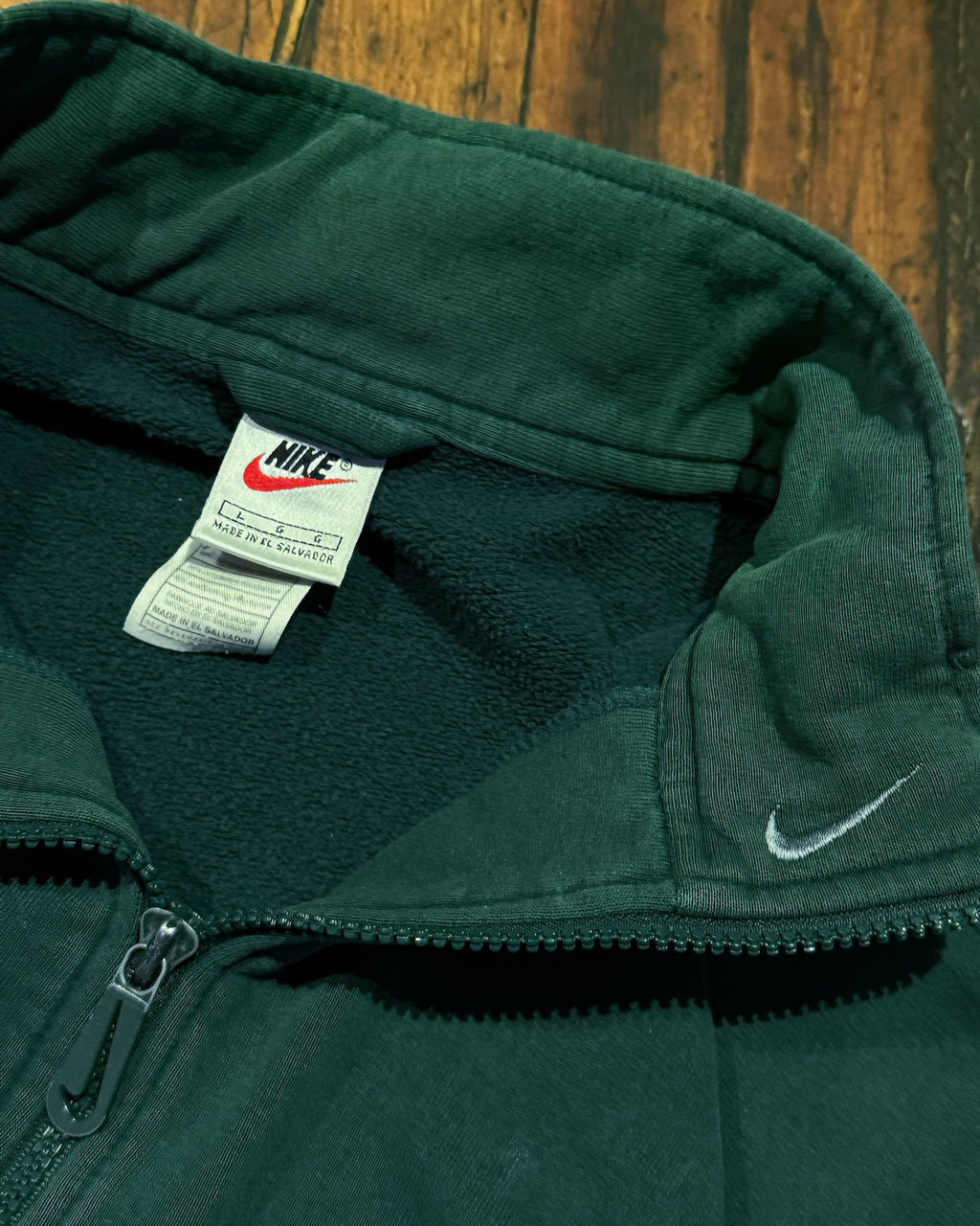 Vintage 90s Nike Earth Tone Embroidered Swoosh 1/4 Zip Sweatshirt Size Large