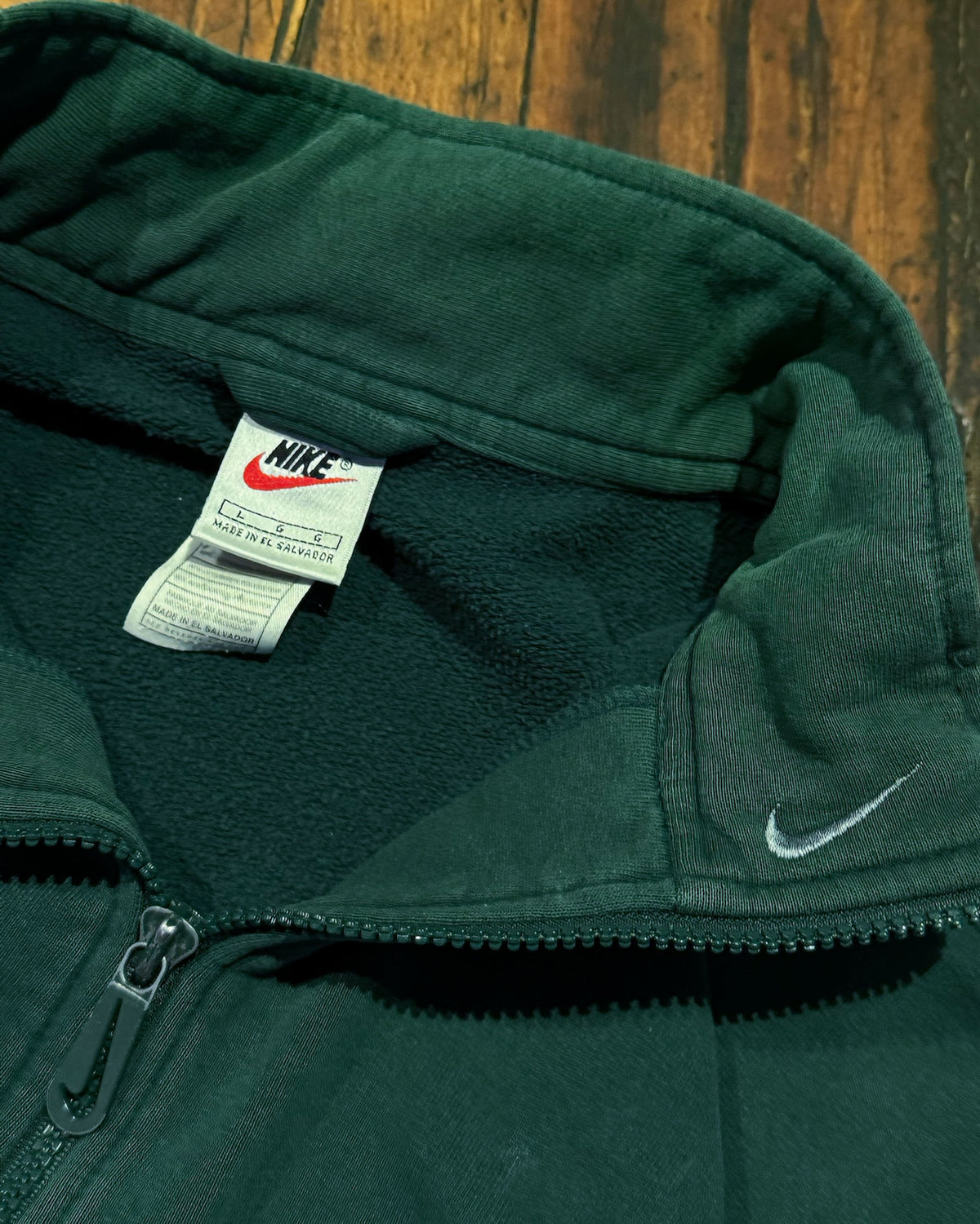 Vintage 90s Nike Earth Tone Embroidered Swoosh 1/4 Zip Sweatshirt Size Large