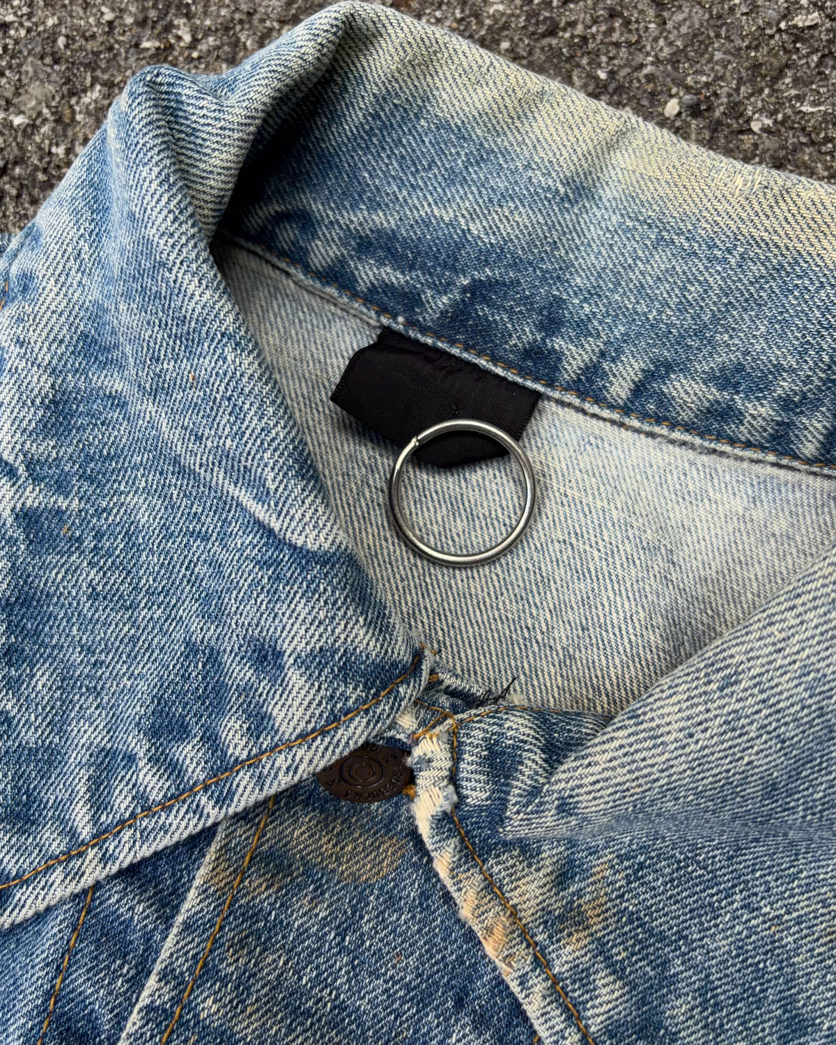 Vintage 1970s Roebucks Light Wash Denim Type 3 Style Denim Jacket Size Small