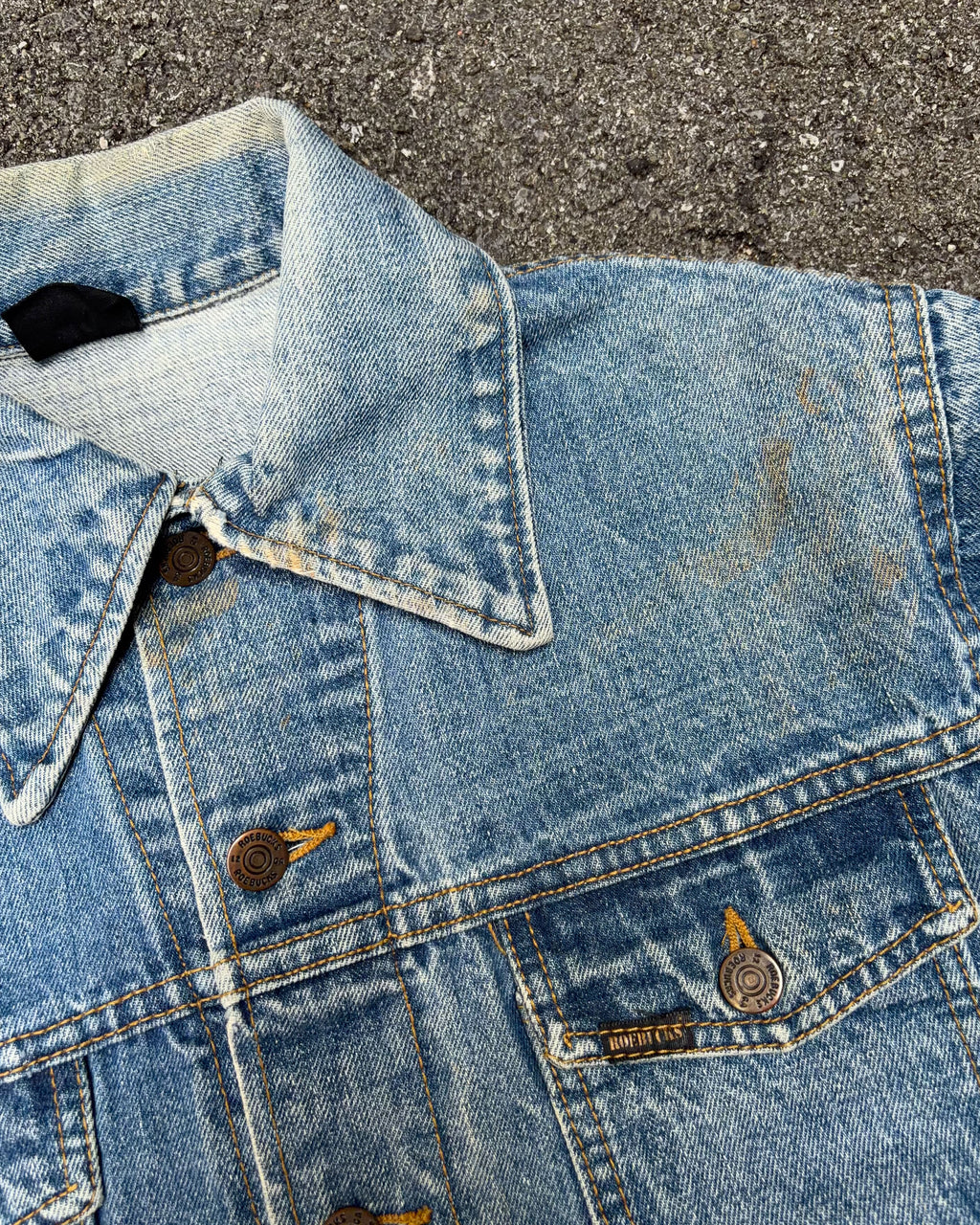 Vintage 1970s Roebucks Light Wash Denim Type 3 Style Denim Jacket Size Small