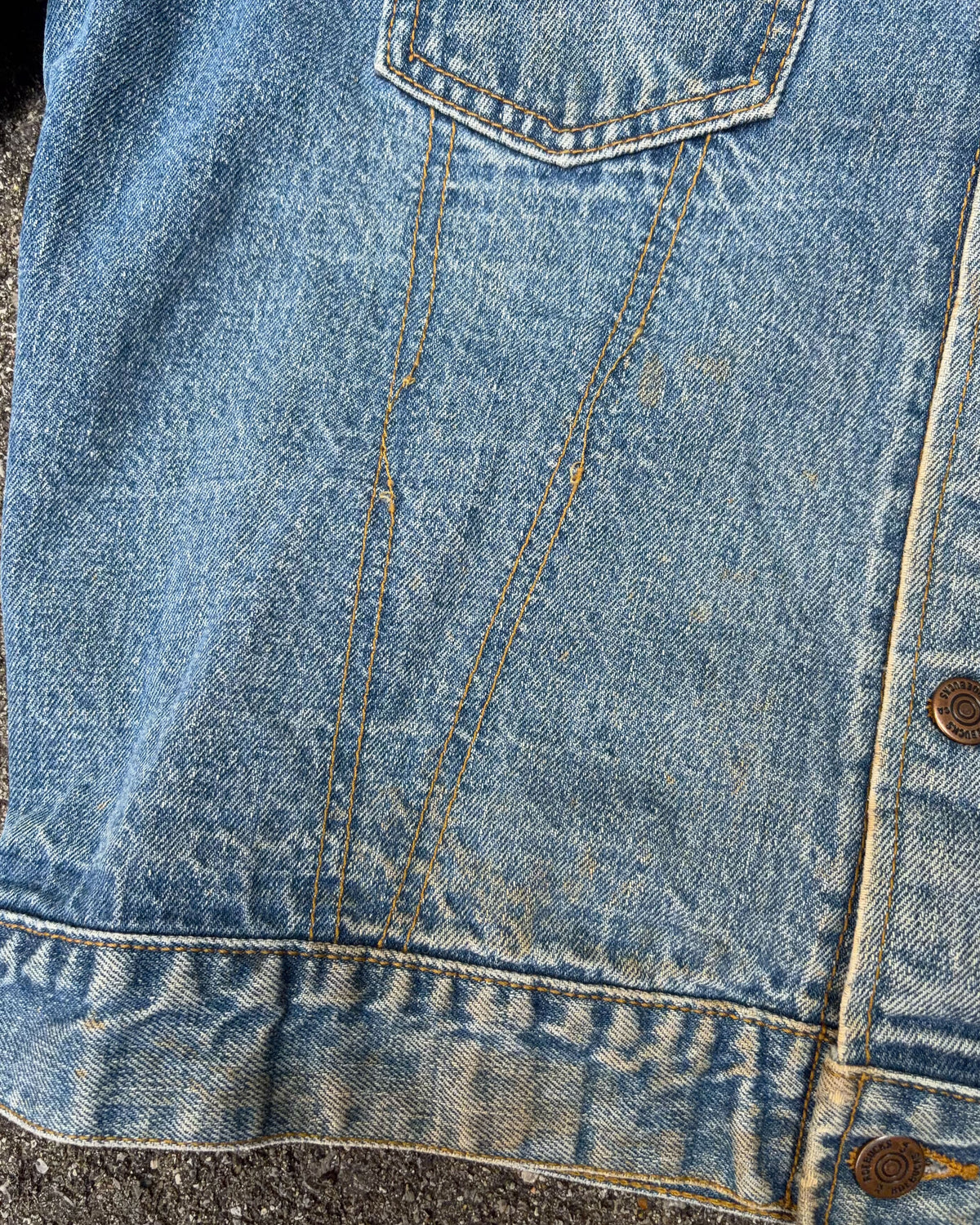 Vintage 1970s Roebucks Light Wash Denim Type 3 Style Denim Jacket Size Small