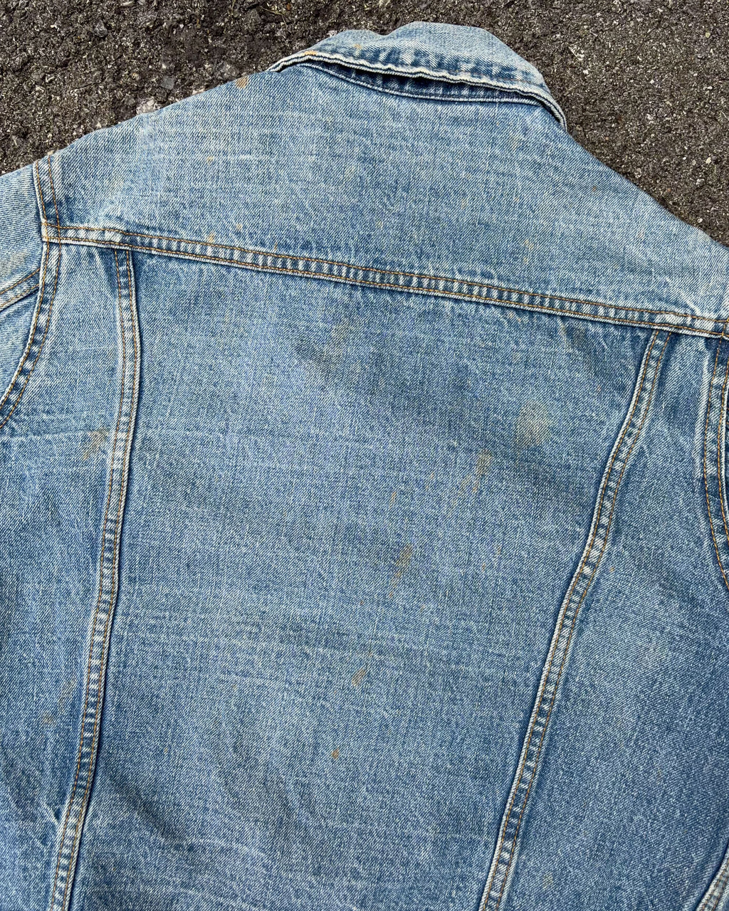 Vintage 1970s Roebucks Light Wash Denim Type 3 Style Denim Jacket Size Small