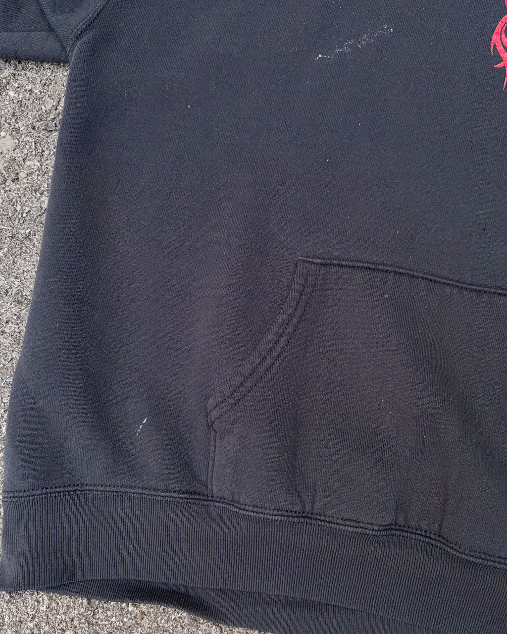 Vintage 90s Slipknot Heavy Metal Band Spelliout Graphic Hooded Sweatshirt Size XL
