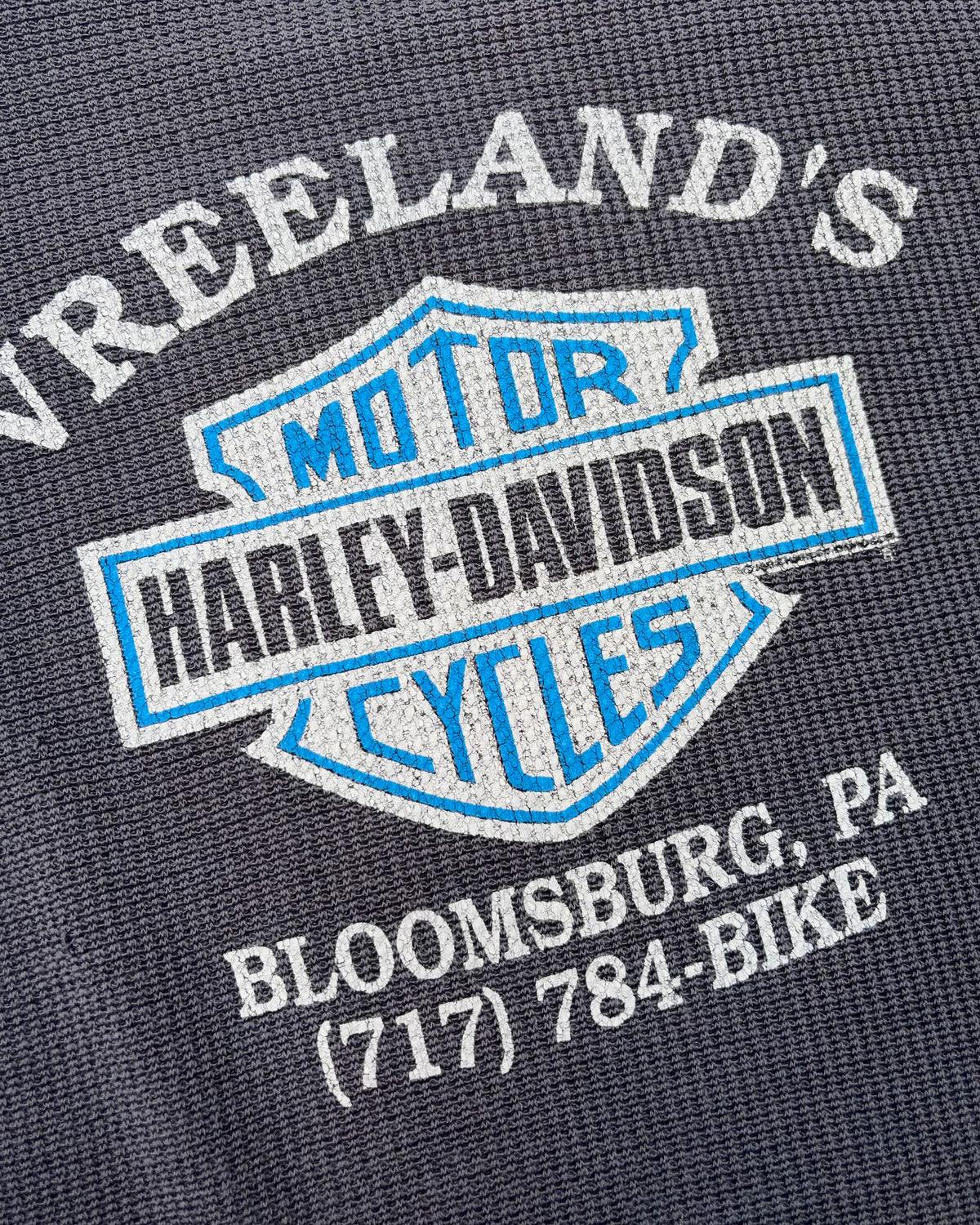 Vintage 80s/90s Harley Davidson Only The Strong Survive Thermal Long Sleeve Shirt Size Large
