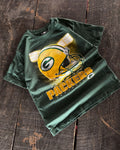 Vintage Youth Green Bay Packers NFL Helmet Graphic Football T-Shirt Size Medium