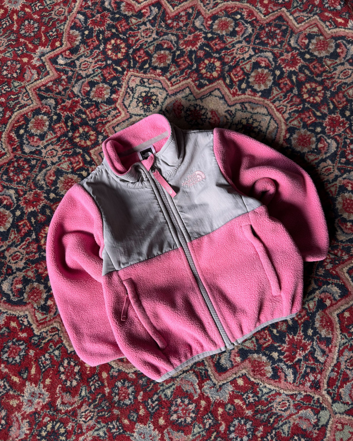 Vintage Youth The North Face TNF Pink Full Zip Denali Fleece Sweatshirt Size 2T