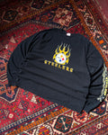 Vintage Pittsburgh Steelers NFL Flame Sleeve Logo Graphic Long Sleeve T-Shirt Size 2XL
