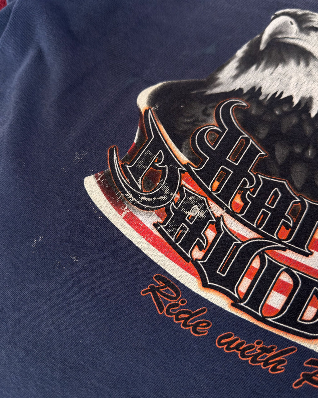 Vintage Harley Davidson Ride With Pride Bald Eagle Graphic T-Shirt Size Large