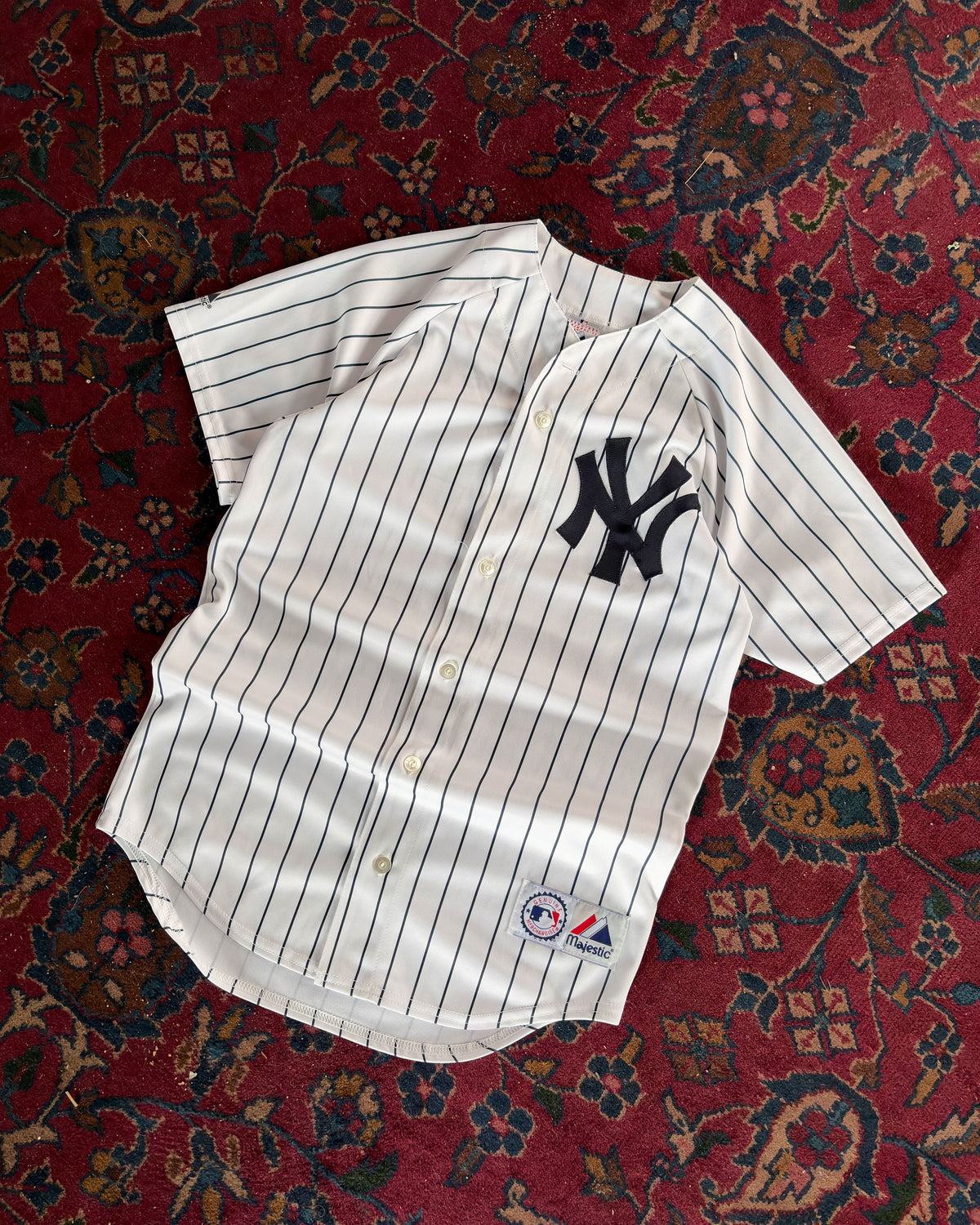 Vintage Chein Ming Wang #40 New York Yankees MLB Pinstripe Baseball Jersey Size Medium
