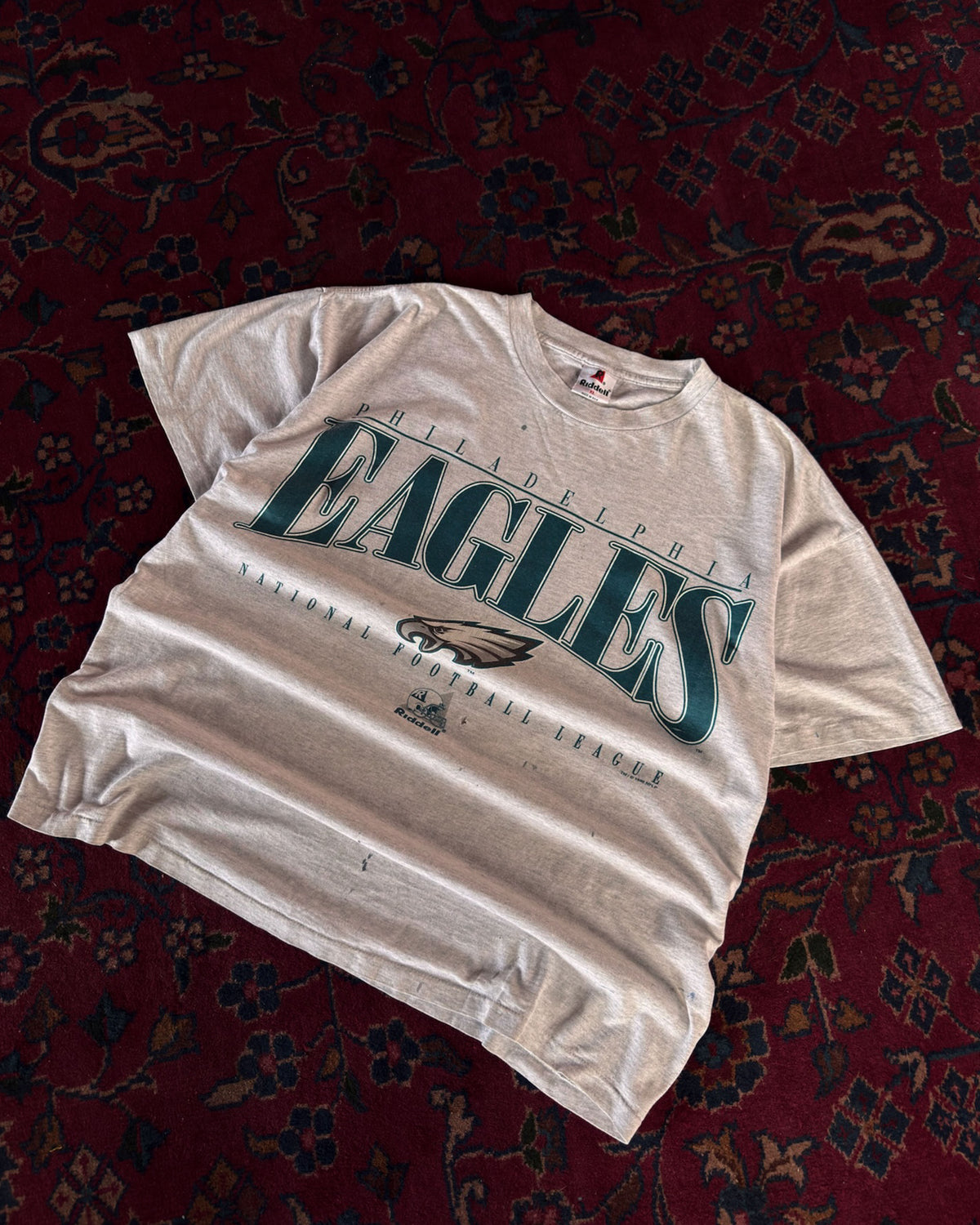 Vintage 1996 Philadelphia Eagles NFL Spellout Graphic Football T-Shirt Size XL