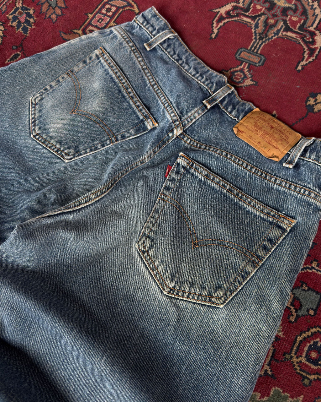 Vintage Levis 560 Red Tab Loose Fit Tapered Leg Medium Wash Denim Pants Size 32