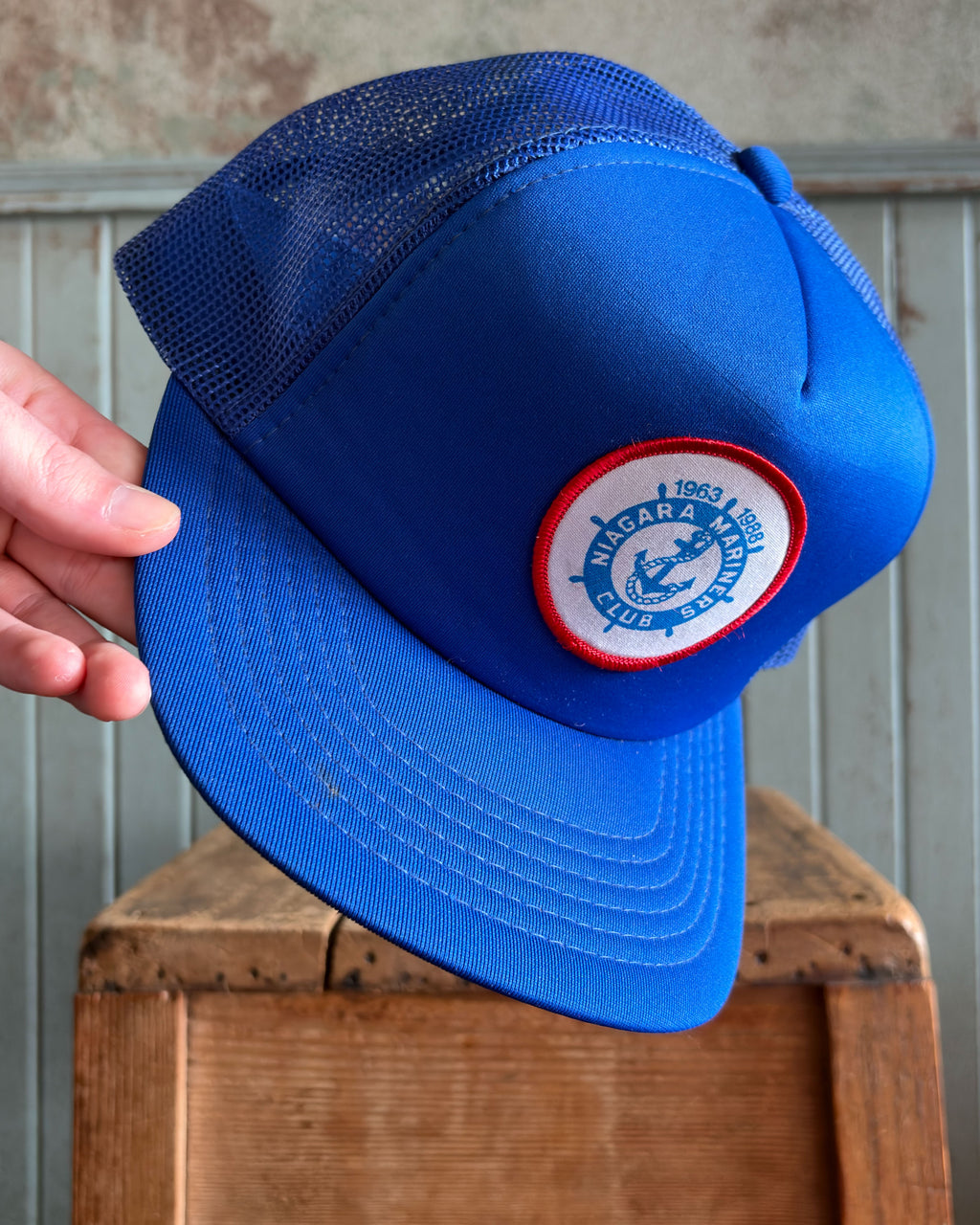 Vintage 1988 Niagara Mariners Club Embroidered Patch Trucker Snapback Hat OSFA