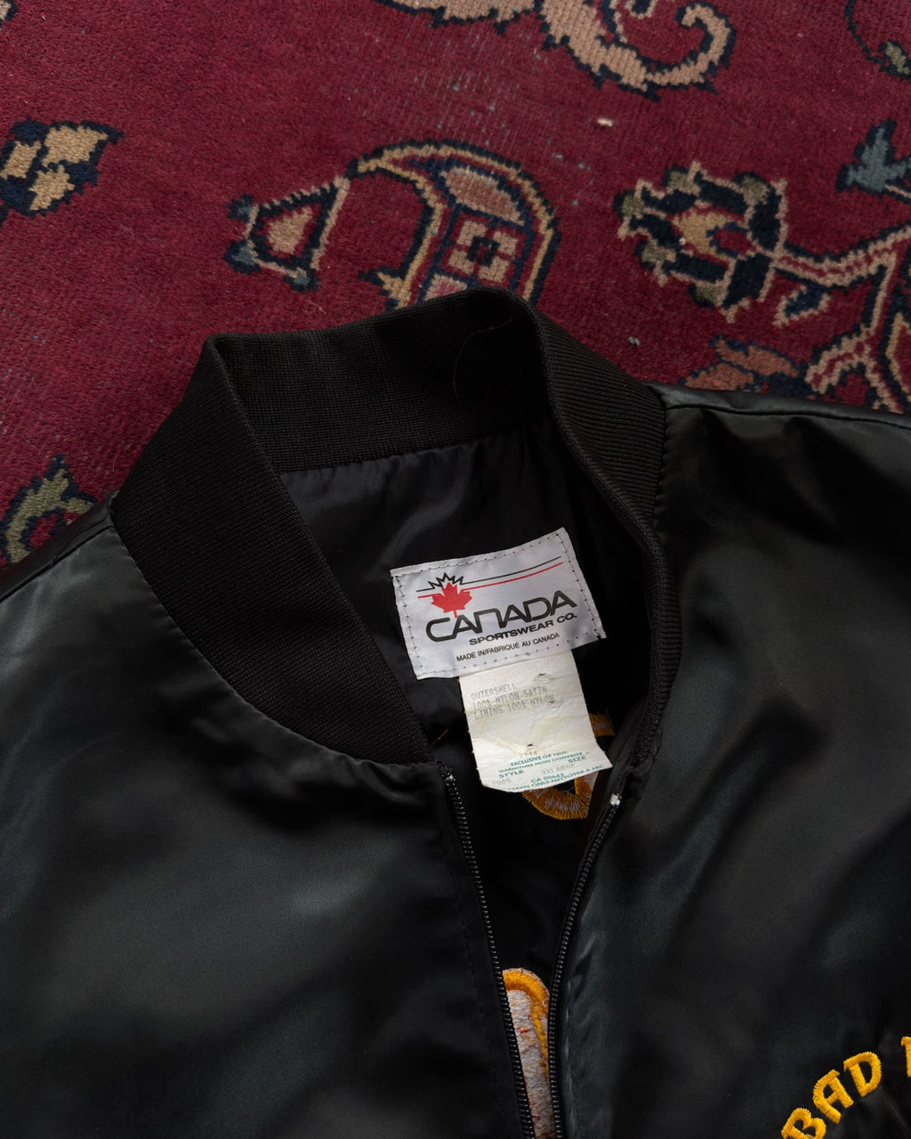 Vintage 80s/90s Bad Boyz Talent Agency Embroidered Satin Bomber Jacket Size 3XL